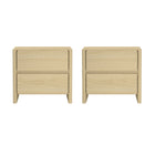 Manhattan Comfort Linda Modern 24" Nightstand in Natural Oak (2-Drawer) - Set of 2