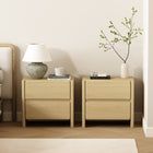 Manhattan Comfort Linda Modern 24" Nightstand in Natural Oak (2-Drawer) - Set of 2