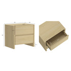 Manhattan Comfort Linda Modern 24" Nightstand in Natural Oak (2-Drawer) - Set of 2