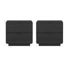 Manhattan Comfort Chrystie Contemporary Modern 26" Nightstand in Black (2-Drawer) - Set of 2