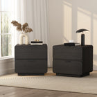 Manhattan Comfort Chrystie Contemporary Modern 26" Nightstand in Black (2-Drawer) - Set of 2
