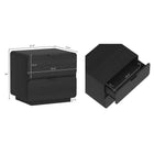 Manhattan Comfort Chrystie Contemporary Modern 26" Nightstand in Black (2-Drawer) - Set of 2