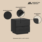 Manhattan Comfort Chrystie Contemporary Modern 26" Nightstand in Black (2-Drawer) - Set of 2