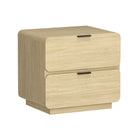 Manhattan Comfort Chrystie Contemporary Modern 26" Nightstand in Natural (2-Drawer) - Set of 2