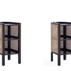 Manhattan Comfort Versailles Industry Chic End Table in Black and Natural - Set of 2