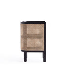 Manhattan Comfort Versailles Industry Chic End Table in Black and Natural - Set of 2