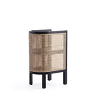 Manhattan Comfort Versailles Industry Chic End Table in Black and Natural - Set of 2
