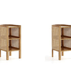 Manhattan Comfort Versailles Industry Chic End Table in Natural - Set of 2