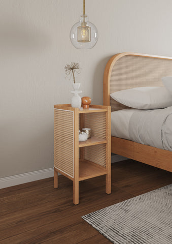 Manhattan Comfort Versailles Industry Chic End Table in Natural - Set of 2