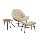 Manhattan Comfort Benson Modern 3-Piece Lounge Chair Set in Cream - Set of 6