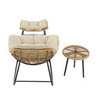 Manhattan Comfort Benson Modern 3-Piece Lounge Chair Set in Cream - Set of 6