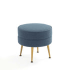 Manhattan Comfort Bailey Mid-Century Modern Upholstered Accent Ottoman in Blue - Set of 2 - 2-OT003-BL