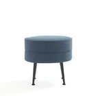 Manhattan Comfort Bailey Mid-Century Modern Upholstered Accent Ottoman in Blue - Set of 2 - 2-OT003-BLB