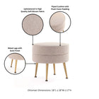 Manhattan Comfort Bailey Mid-Century Modern Upholstered Accent Ottoman in Wheat - Set of 2 - 2-OT003-OT