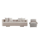Manhattan Comfort Verandah Mid-Century Modern 2-Piece Sofa Set in Beige