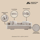 Manhattan Comfort Verandah Mid-Century Modern 2-Piece Sofa Set in Beige - 2-SFAC1669-BE