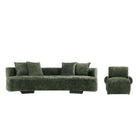 Manhattan Comfort Verandah Mid-Century Modern 2-Piece Sofa Set in Olive Green