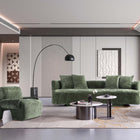 Manhattan Comfort Verandah Mid-Century Modern 2-Piece Sofa Set in Olive Green - 2-SFAC1669-OG