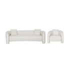 Manhattan Comfort Sylvia Modern Glam 2-Piece Sofa Set in Ivory