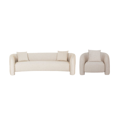 Manhattan Comfort Sylvia Modern Glam 2-Piece Sofa Set in Gold Dust