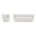 Manhattan Comfort Siri Modern 2-Piece Sofa Set in Cream