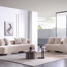 Manhattan Comfort Verandah Mid-Century Modern 2-Piece Sofa Set in Beige - 2-SFLS1617-BE