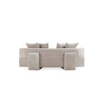 Manhattan Comfort Verandah Mid-Century Modern 2-Piece Sofa Set in Beige - 2-SFLS1617-BE