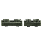 Manhattan Comfort Verandah Mid-Century Modern 2-Piece Sofa Set in Olive Green