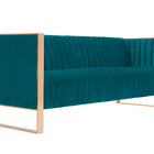 Manhattan Comfort Trillium Mid-Century Modern 2-Piece Sofa Set in Teal