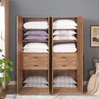 Manhattan Comfort Lee Modern 32" Wardrobe Closet in Golden Brown - Set of 2 - 2-WC001-GB