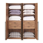Manhattan Comfort Lee Modern 32" Wardrobe Closet in Golden Brown - Set of 2 - 2-WC001-GB