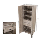 Manhattan Comfort Lee Modern 32" Wardrobe Closet in Rustic Gray - Set of 2 - 2-WC001-GY