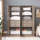 Manhattan Comfort Lee Modern 32" Wardrobe Closet in Rustic Gray - Set of 2 - 2-WC001-GY