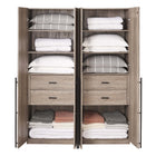 Manhattan Comfort Lee Modern 32" Wardrobe Closet in Rustic Gray - Set of 2 - 2-WC001-GY
