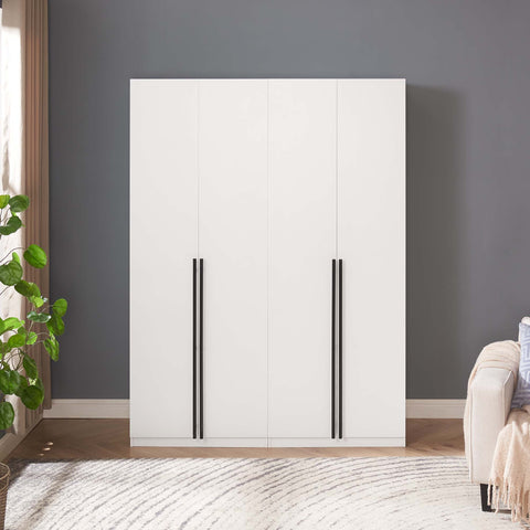 Manhattan Comfort Lee Modern 32" Wardrobe Closet in White - Set of 2