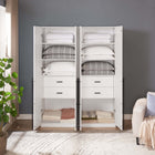 Manhattan Comfort Lee Modern 32" Wardrobe Closet in White - Set of 2 - 2-WC001-WH