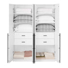 Manhattan Comfort Lee Modern 32" Wardrobe Closet in White - Set of 2 - 2-WC001-WH