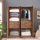 Manhattan Comfort Lee Modern 2-Piece Wardrobe Closet in Golden Brown - 2-WC0012-GB