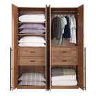Manhattan Comfort Lee Modern 2-Piece Wardrobe Closet in Golden Brown - 2-WC0012-GB