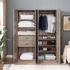 Manhattan Comfort Lee Modern 2-Piece Wardrobe Closet in Rustic Gray - 2-WC0013-GY