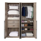 Manhattan Comfort Lee Modern 2-Piece Wardrobe Closet in Rustic Gray - 2-WC0013-GY