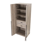 Manhattan Comfort Lee Modern 2-Piece Wardrobe Closet in Rustic Gray - 2-WC0013-GY