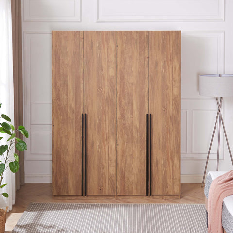 Manhattan Comfort Lee Modern 32" Wardrobe Closet in Golden Brown - Set of 2