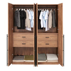 Manhattan Comfort Lee Modern 32" Wardrobe Closet in Golden Brown - Set of 2 - 2-WC002-GB