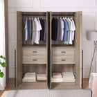 Manhattan Comfort Lee Modern 32" Wardrobe Closet in Rustic Gray - Set of 2 - 2-WC002-GY