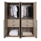 Manhattan Comfort Lee Modern 32" Wardrobe Closet in Rustic Gray - Set of 2 - 2-WC002-GY