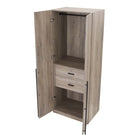 Manhattan Comfort Lee Modern 32" Wardrobe Closet in Rustic Gray - Set of 2 - 2-WC002-GY