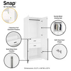 Manhattan Comfort Lee Modern 32" Wardrobe Closet in White - Set of 2 - 2-WC002-WH