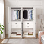 Manhattan Comfort Lee Modern 32" Wardrobe Closet in White - Set of 2 - 2-WC002-WH