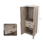 Manhattan Comfort Lee Modern 2-Piece Wardrobe Closet in Rustic Gray - 2-WC0023-GY